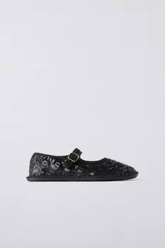 Балерины с пайетками ZARA, черный