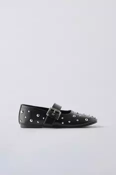 Балерины с шипами ZARA, черный