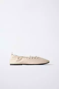 Балерины в кружевах ZARA, цвет Ecru White