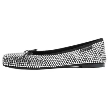 Балетки Alexander Wang, черный/серебристый