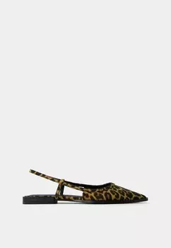 Балетки ANIMAL POINTED, FLATS Bershka, черный
