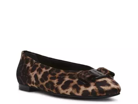 Балетки Anne Klein Willow, бежево-черный, ткань с гепардовым принтом