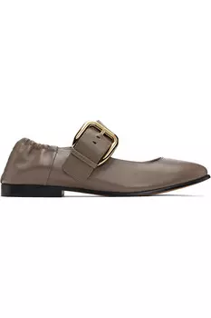 Балетки Astaire в стиле Mary Jane Bottega Veneta, цвет pinecone