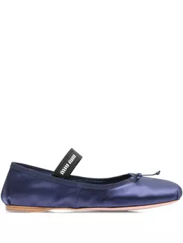 Балетки атласные Miu Miu, синий