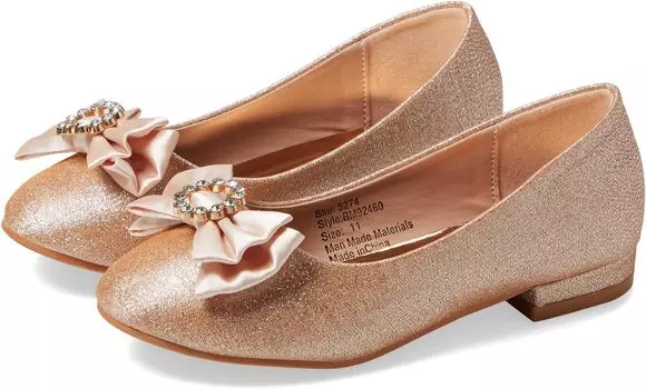 Балетки Avery Shimmer Bow Badgley Mischka, цвет Rose Gold