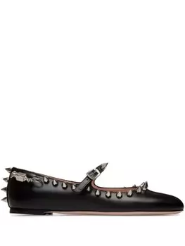 Балетки Bally, украшенные заклепками, черный