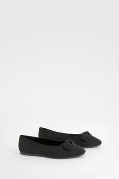 Балетки Boohoo с бантом, черный