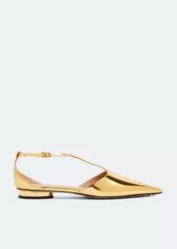 Балетки BOTTEGA VENETA Rocket T-bar ballerinas, золотой