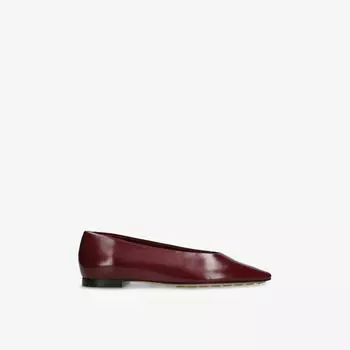 Балетки Bottega Veneta Sofia из кожи на плоской подошве, винный