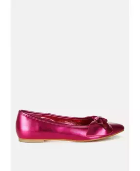 Балетки Bromelia Metallic с бантом из искусственной кожи Rag & Co, серебряный