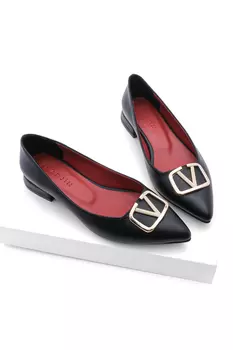 Балетки - Черный - Плоская подошва Marjin, черный