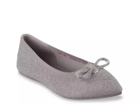 Балетки Cleo Point Glitzy Haze Slip-On Skechers, серебряный/металлик