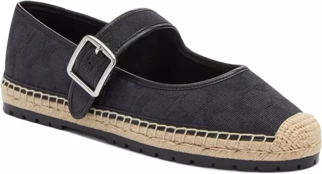 Балетки COACH Courtney Signature C Canvas Espadrille, черный