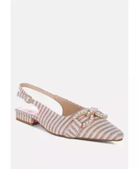 Балетки Crina с плетением и декором из жемчуга и конской пряжки London Rag, розовый