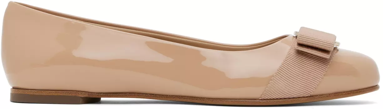 Балетки цвета загара Varina Ferragamo