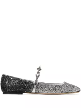 Балетки Diamond Tilda с блестками JIMMY CHOO, серебяный