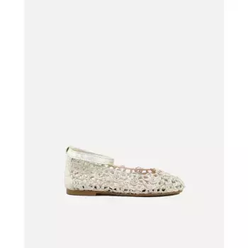 Балетки для девочек с застежкой-липучкой золотого цвета Eli 1957, золотой