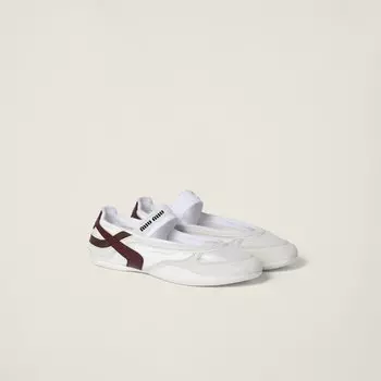 Балетки для гимнастики из технической ткани и замши Miu Miu, мультиколор