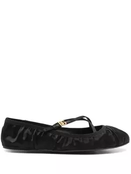 Балетки Dolce & Gabbana с пряжкой-логотипом, черный