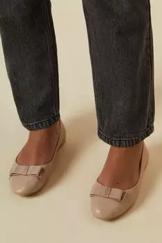 Балетки Dorothy Perkins Comfort с бантом, бежевый / фиолетовый