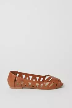 Балетки Dorothy Perkins с открытым носком, светло-коричневый