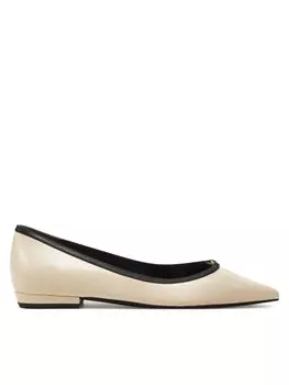 Балетки Double T Buckle Pointed 155739 Tory Burch, бежевый