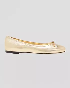 Балетки Elme с металлизированным бантом Jimmy Choo, цвет Gold