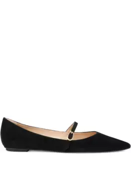 Балетки Emilia с заостренным носком Stuart Weitzman, черный