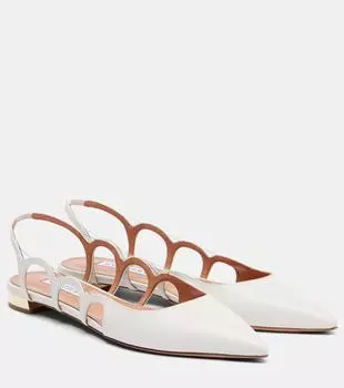 Балетки Endless Love на ремешке из кожи Aquazzura, белый