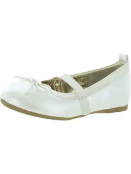 Балетки Esther для девочек с бантом на плоской подошве Nina, цвет Ivory Pearlized