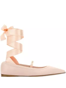 Балетки Ferragamo с ремешком на щиколотке, розовый