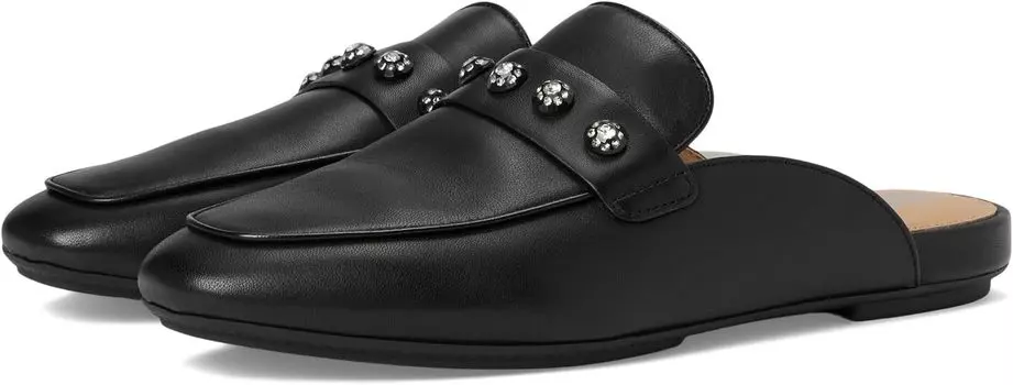 Балетки FitFlop Delicato Crystal-Cluster Soft Leather Mules, черный