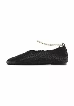Балетки FLATS Massimo Dutti, черный
