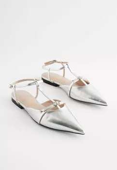 Балетки FOREVER COMFORT POINT TOE REGULAR FIT Next, серый металлик