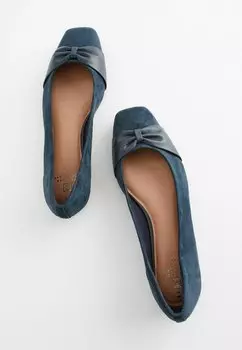 Балетки Forever Comfort Square Toe Bow Regular/Wide Fit Next, темно-синие