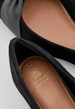 Балетки FOREVER COMFORT SQUARE TOE BOW REGULAR/WIDE FIT Next, черный