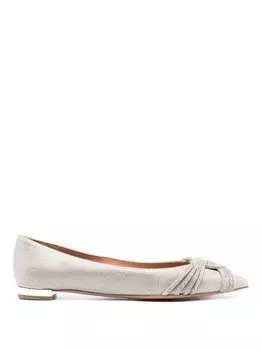 Балетки Gatsby с кристаллами Aquazzura, серый