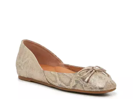 Балетки Gentle Souls Sailor, кожа с металлическим узором под змею, розовое золото