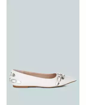 Балетки Golini с пряжкой на ремешке London Rag, белый