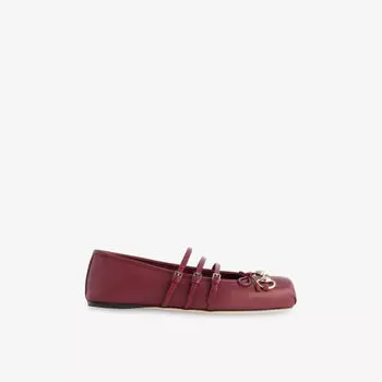 Балетки Gucci Horsebit из кожи с пряжкой, красный