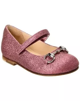 Балетки Gucci с блестками Horsebit, розовый