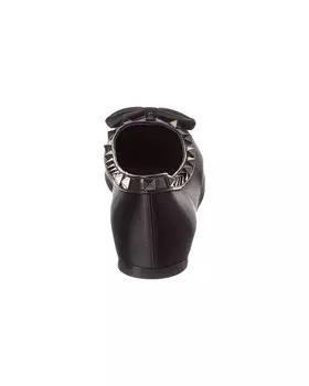 Балетки из атласа и кожи Valentino Rockstud, черный