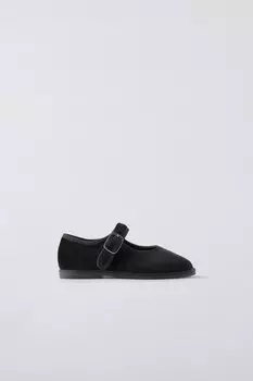 Балетки из бархата ZARA, черный