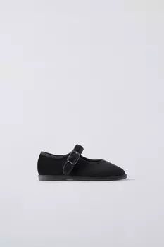 Балетки из бархата ZARA, черный