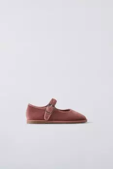 Балетки из бархата ZARA, розовый
