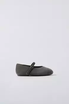 Балетки из бархата ZARA, серый