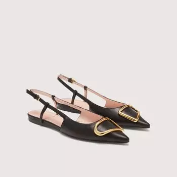 Балетки из гладкой кожи с открытой пяткой Coccinelle HIMMA SMOOTH, черный