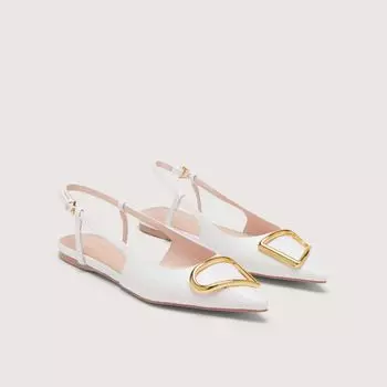 Балетки из гладкой кожи с открытой пяткой Coccinelle HIMMA SMOOTH, белый