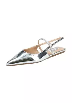Балетки из искусственной кожи STEVE MADDEN, серебро