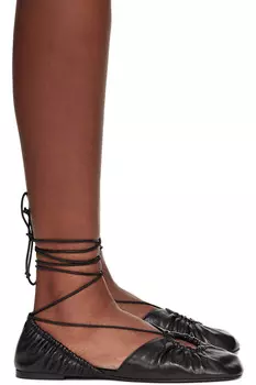 Балетки из кожи на шнуровке Mesure Lanvin, черный
